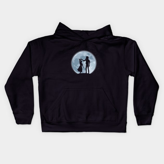 Beasts under the moon Kids Hoodie by Domichan